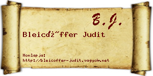 Bleicöffer Judit névjegykártya